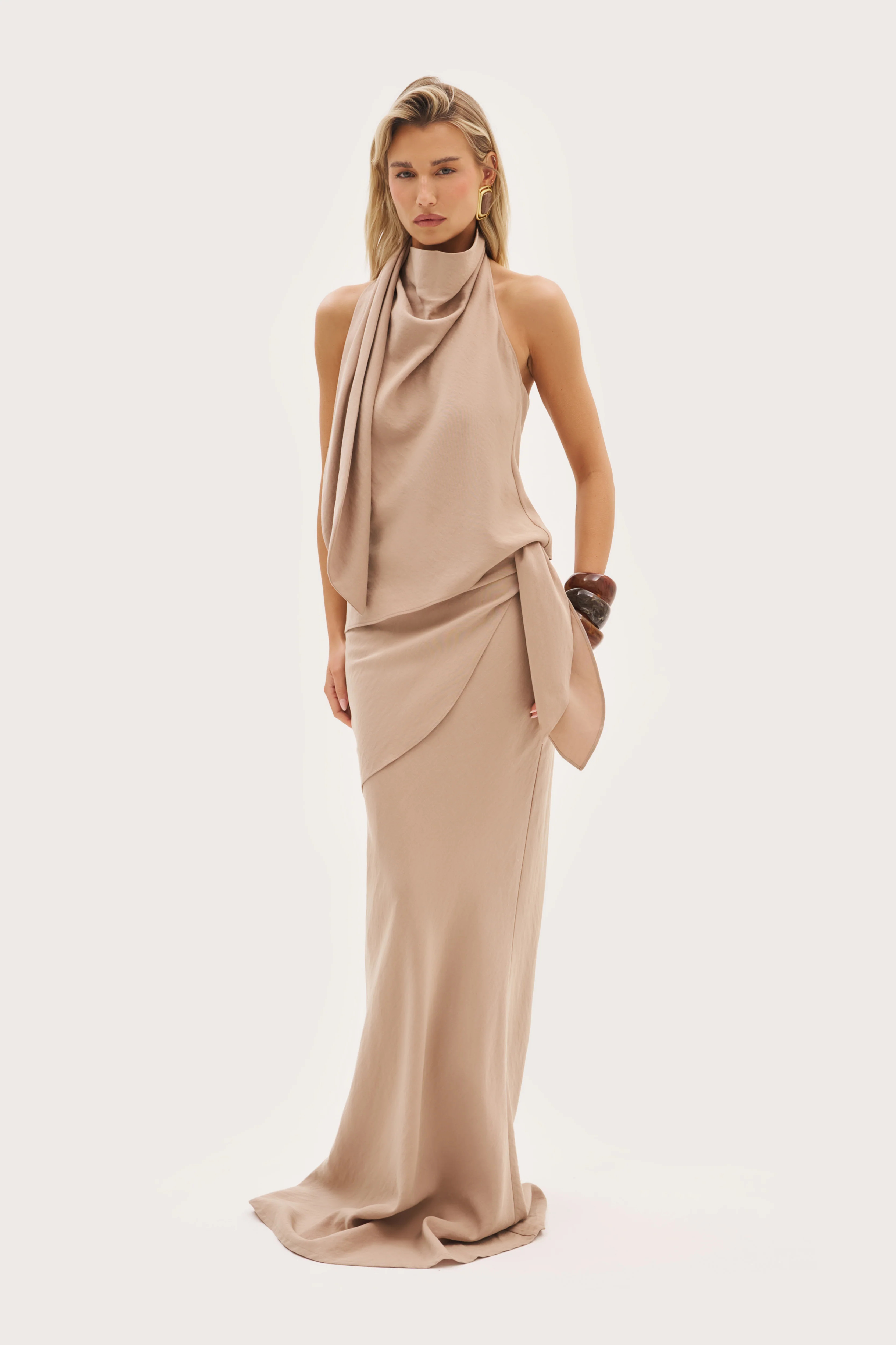 Maebe Escape Scarf Top - Beige | Maebe UK