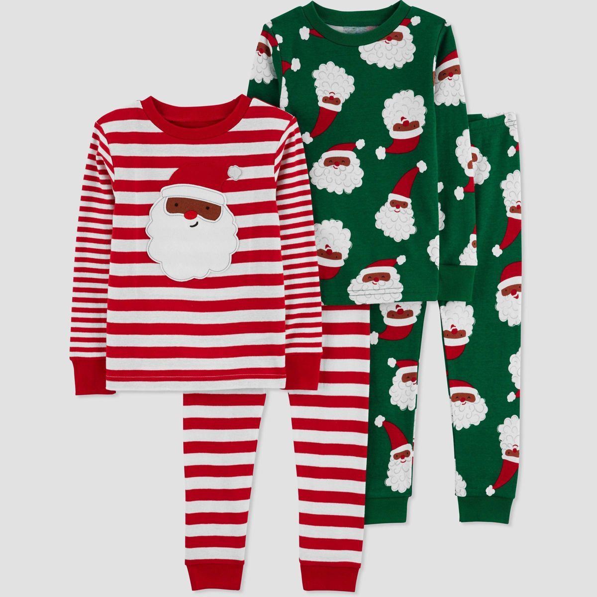 Carter's Just One You® Toddler 4pc Striped Santa Pajama Set - Green 12M | Target
