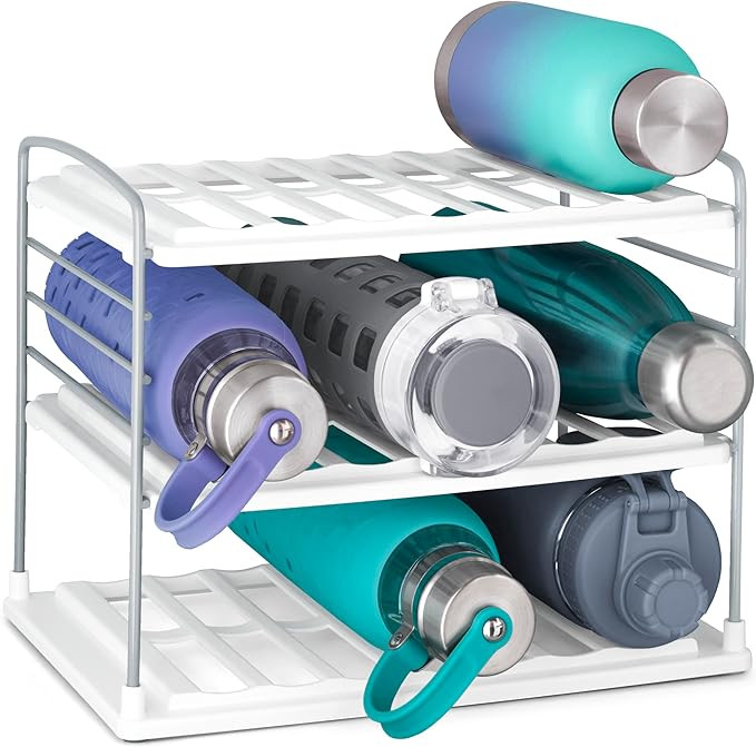 YouCopia UpSpace Water Bottle and Travel Mug Cabinet Organizer, Adjustable Storage Rack for Kitch... | Amazon (US)