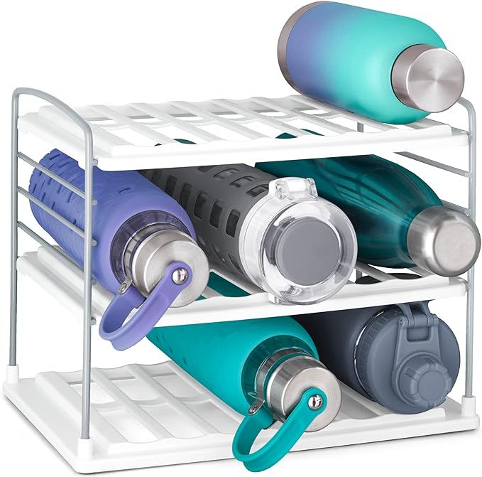 YouCopia UpSpace Water Bottle and Travel Mug Cabinet Organizer, Adjustable Storage Rack for Kitch... | Amazon (US)