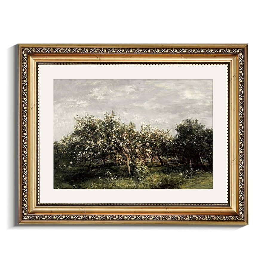 VIYYIEA Gold Framed Wall Art Canvas Print Home Decor Fruit Trees Vintage Oil Painting Prints Mode... | Amazon (US)
