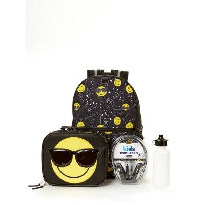 Kids' Fashion Headphone 17" Backpack Value Set - Smiley | Target