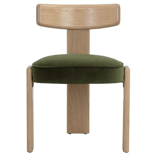 Sunpan Horton Forest Green Natural Oak Wood Dining Side Chair - Set of 2 | Kathy Kuo Home