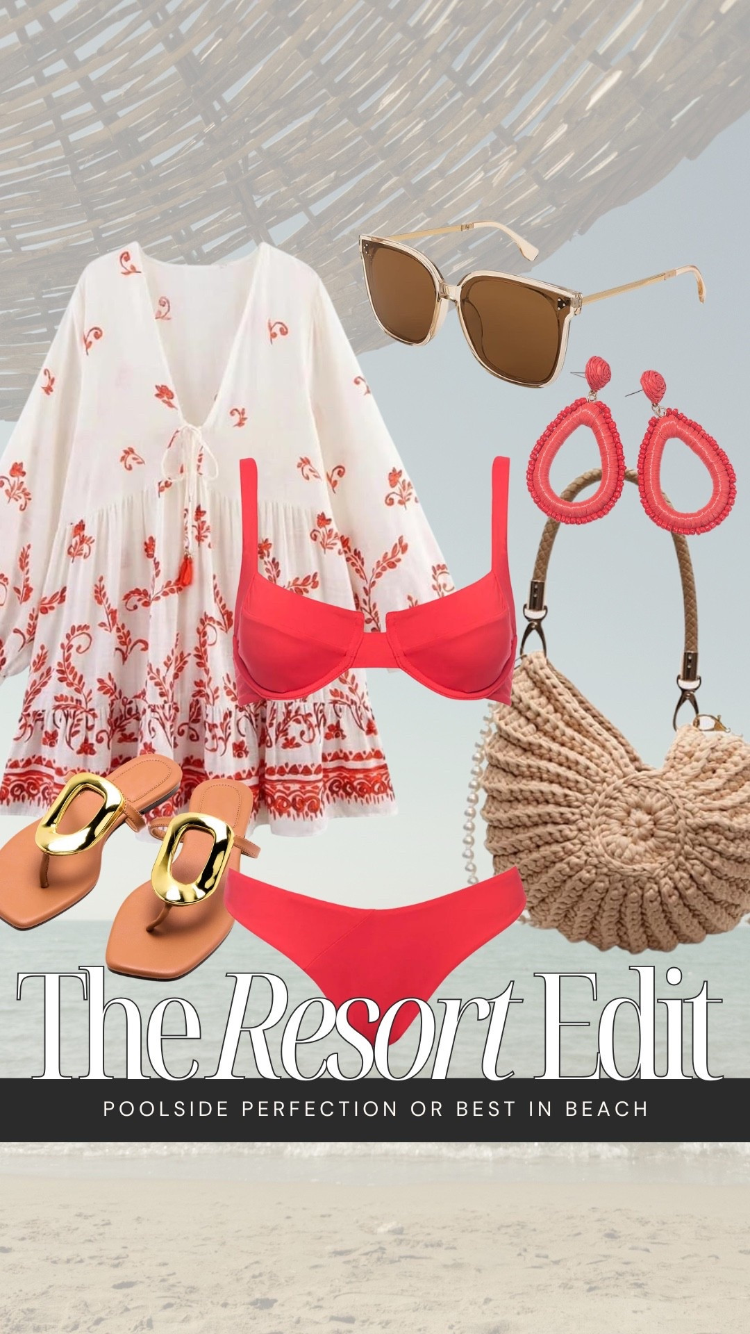 Aiming for poolside perfection or best in beach? ☀️

For this Resort Edit, I’m pairing this bold red bikini paired with an airy embroidered cover-up, statement earrings, chic sunnies, woven bag, and gold-accent sandals — just the kind of pieces I always pack for a warm-weather getaway.

Easy, polished, and perfect from the beach to lunch by the water. 🌴✨

