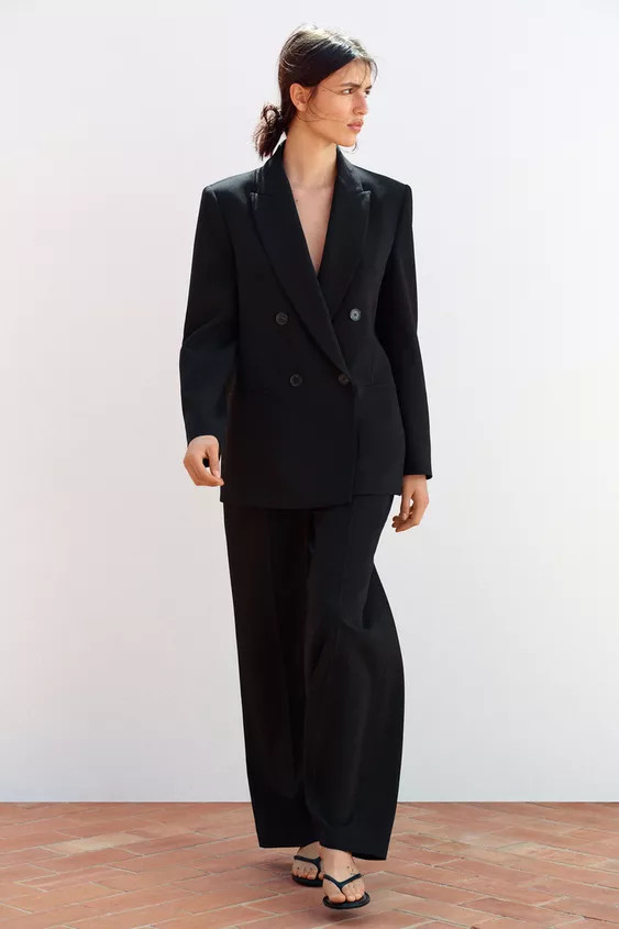 DOUBLE BREASTED BLAZER WITH SHOULDER PADS | Zara US