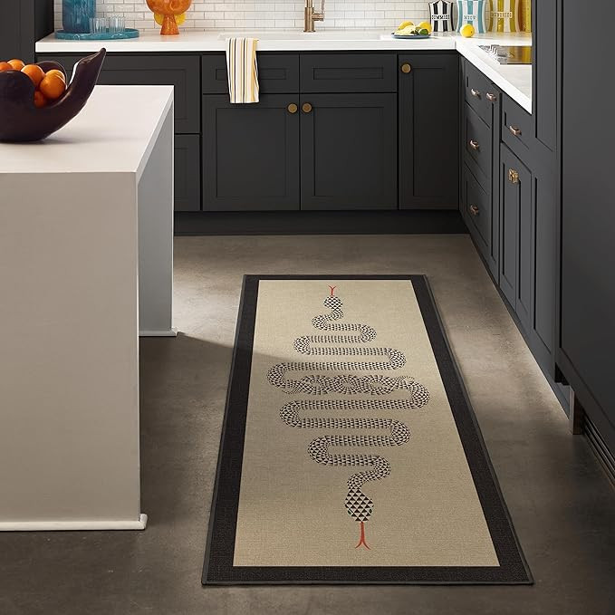 Ruggable x Jonathan Adler Washable 2x7 Runner Rug, Venom Neutral, Premium Rugs for Hallway, Kitch... | Amazon (US)