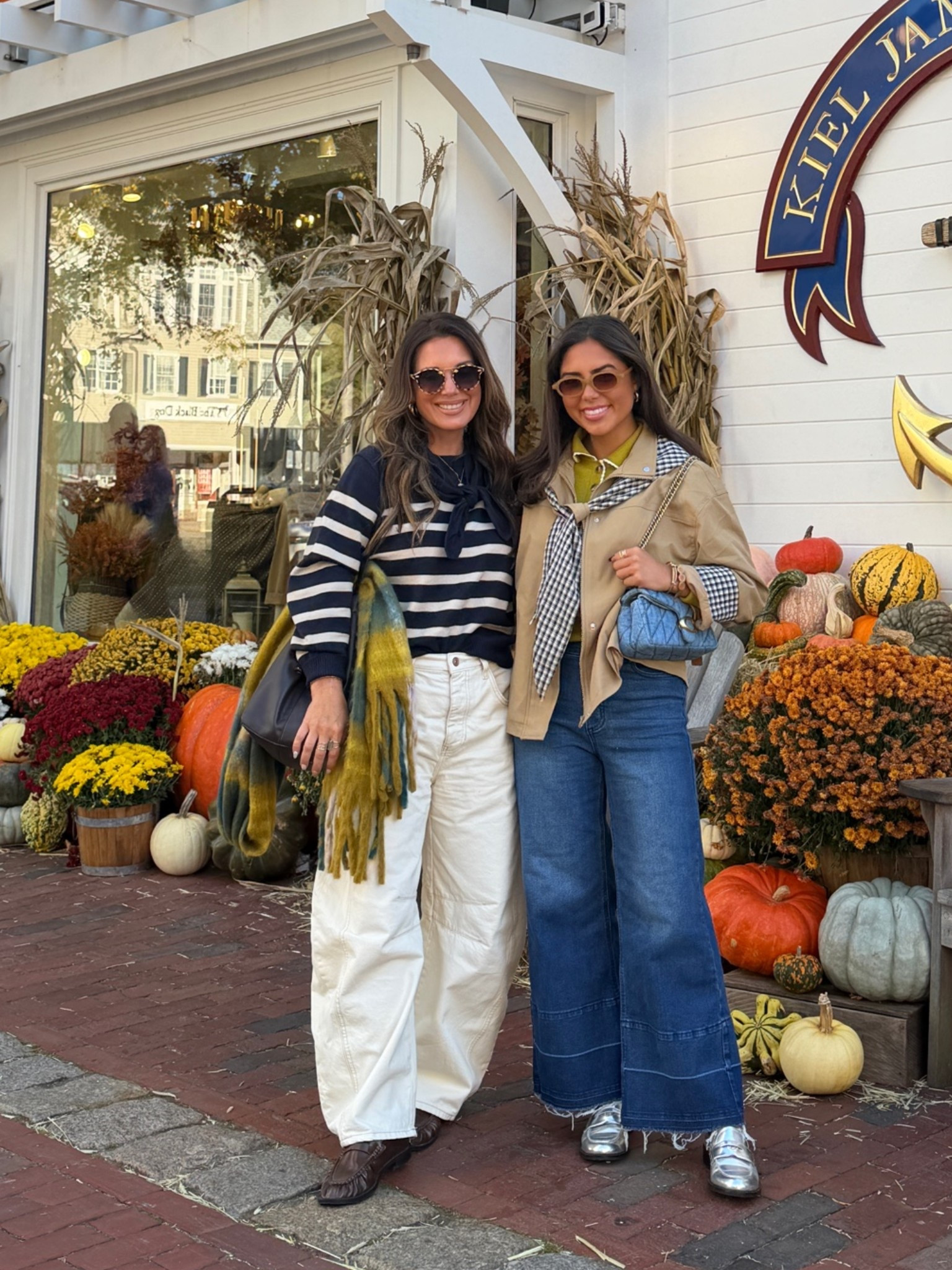 Fall outfits for our first day in Newport. 
Wearing size medium in sweater. Size small in jacket.