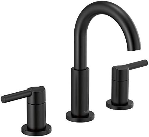 Delta Faucet Nicoli Widespread Bathroom Faucet 3 Hole, Matte Black Bathroom Faucet, Bathroom Sink... | Amazon (US)