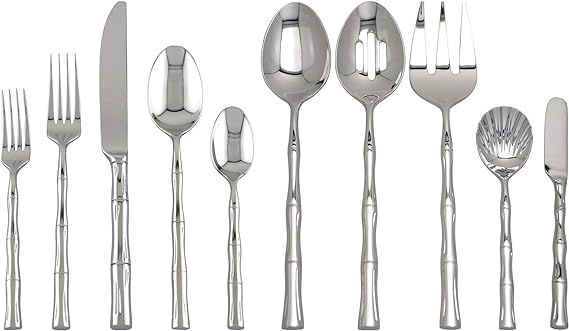 Supreme 45-Piece 18/8 Stainless Steel Bamboo Flatware Set, Service for 8, Include Knives/Forks/Sp... | Amazon (US)