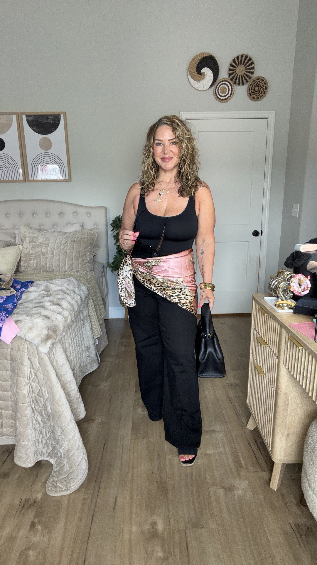 Size large in the dress and bodysuit and 31 short in the jeans

#LTKOver40 #LTKMidsize #LTKPetite