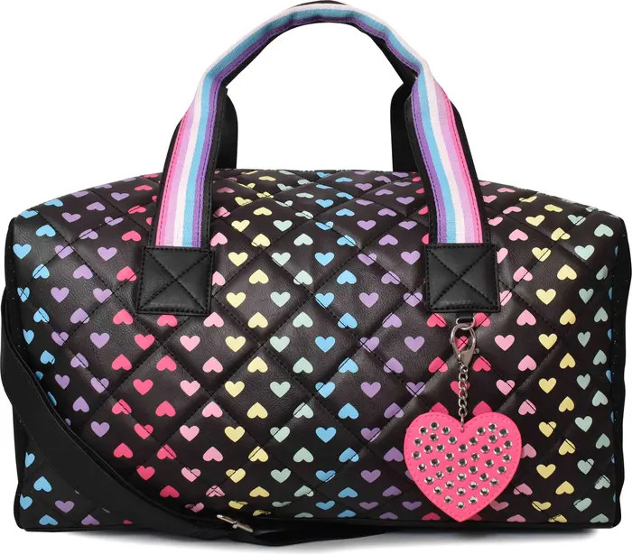 Kids' Heart Print Quilted Duffle Bag | Nordstrom