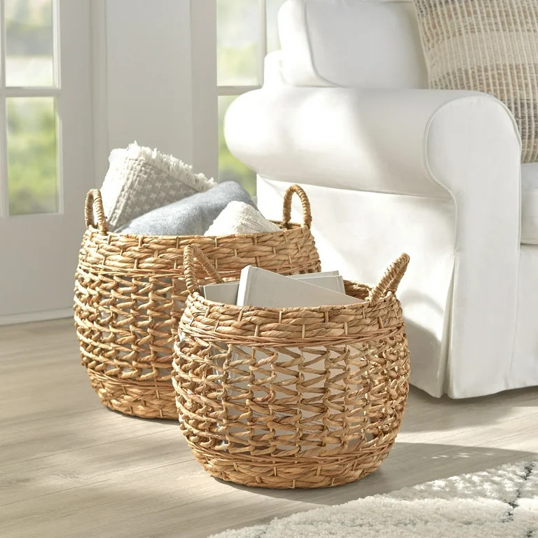 Dave & Jenny Marrs for Better Homes & Gardens Water Hyacinth Baskets, Set of 2 | Walmart (US)