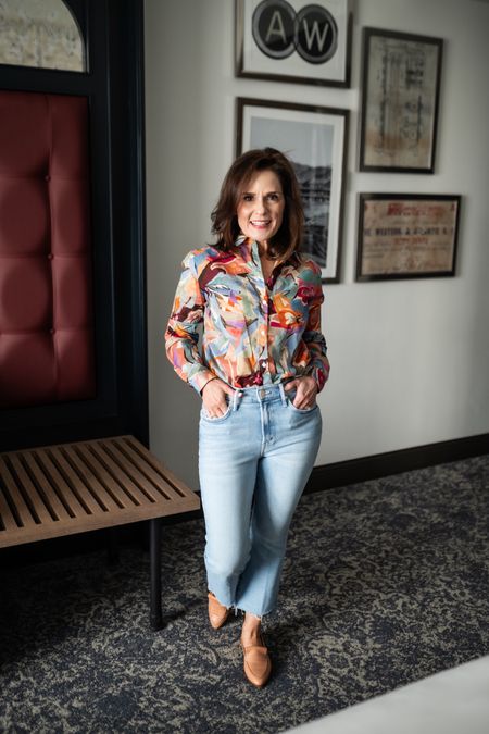 Petite jeans you will wear on repeat from Mother.  They out with so many things.  Run TTS, wearing 25P.  You will want them in multiple rinses.

Petite friendly Pierre shirt from Sezane.  Wearing. Size 2.
#ltkpetite #petite

#LTKstyletip #LTKover40 #LTKSeasonal