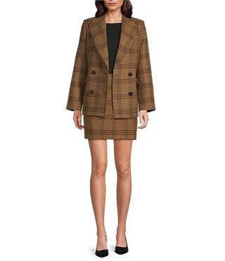 Gibson & Latimer Glen Plaid Woven Wool Blend Notch Lapel Long Sleeve Double Breasted Coordinating... | Dillard's