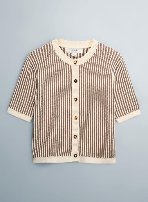 Marks & Spencer Donna Testurizzato Cardigan Corto Ricco di Cotone – vestibilità Slim | Amazon (IT)