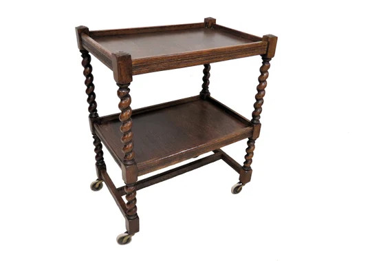 Drinks Trolley  Antique English Oak Barley Twist Tea Cart - Etsy | Etsy (US)