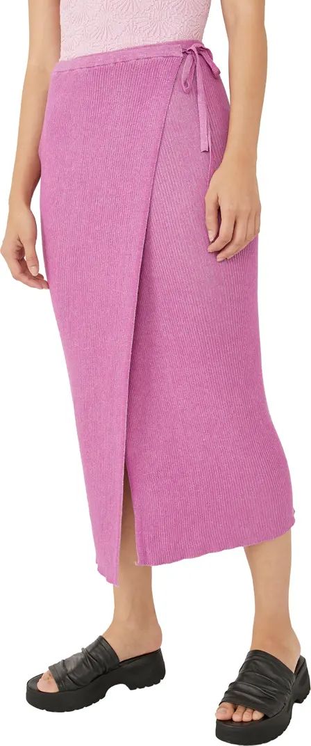 Free People Borderline Knit Wrap Midi Skirt | Nordstrom | Nordstrom