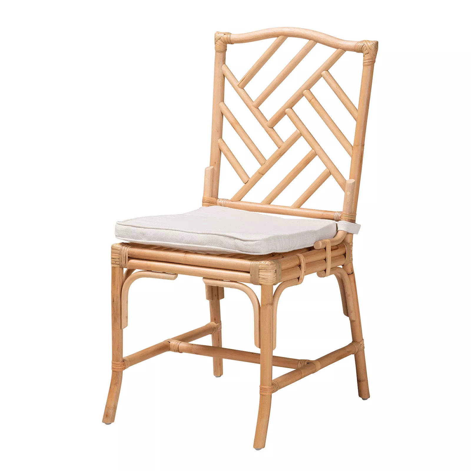 bali & pari Rio Natural Rattan Dining Chair with Cushion, Natural Off White | Kohl's