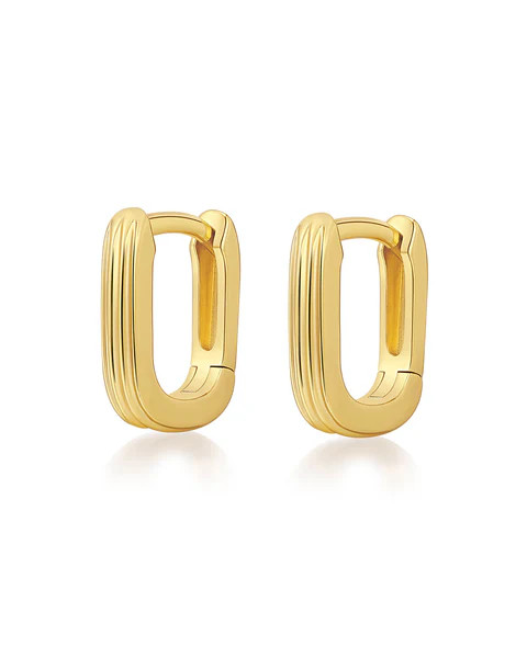 Mini Ridged Chain Link Huggies | Luv Aj