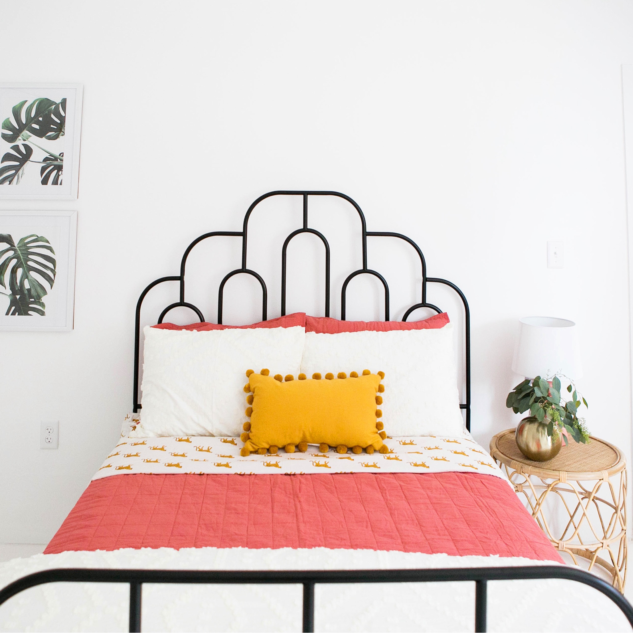 when it comes to designing bedrooms, we often like to keep the finishes simple in order to introduce color and pattern through furniture and textiles. in the primary bedroom at the #goldengirlscondo, we opted for plain white walls and brought in lots of bold colors and textures through the bedding and artwork. #dwelloctober

#LTKhome
