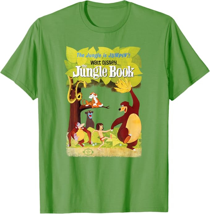 Disney The Jungle Book Retro Movie Poster T-Shirt | Amazon (US)
