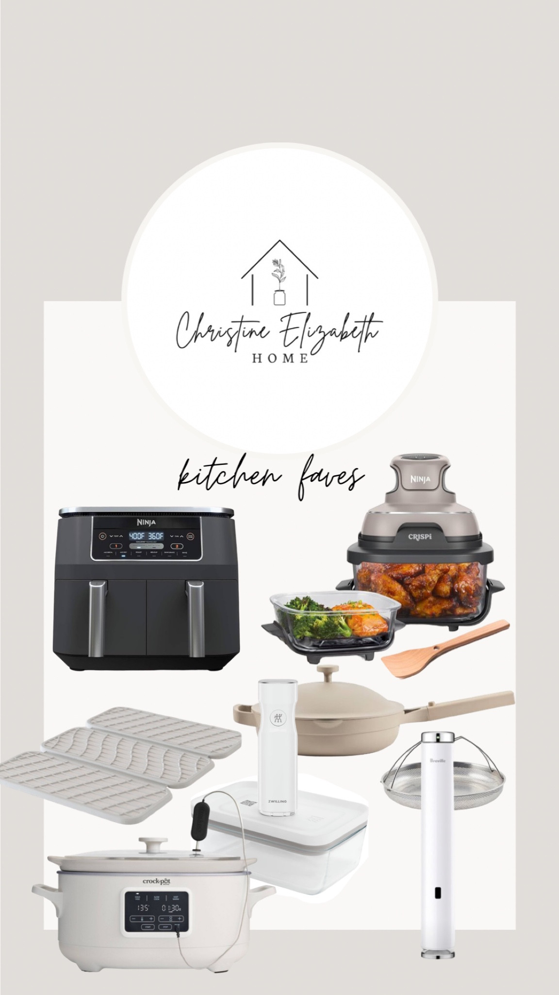Most used kitchen items 🥘 

We love our ninja dual air fryer, but have been debating on switching to glass!

#LTKFamily #LTKHome #LTKFindsUnder100