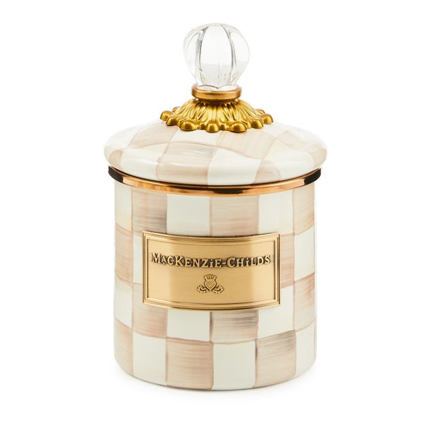 MacKenzie-Childs Mocha Check Demi Canister | MacKenzie-Childs