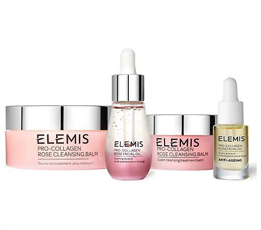 ELEMIS Pro-Collagen Rose Cleansing Balm &Facial Oil Kit - QVC.com | QVC