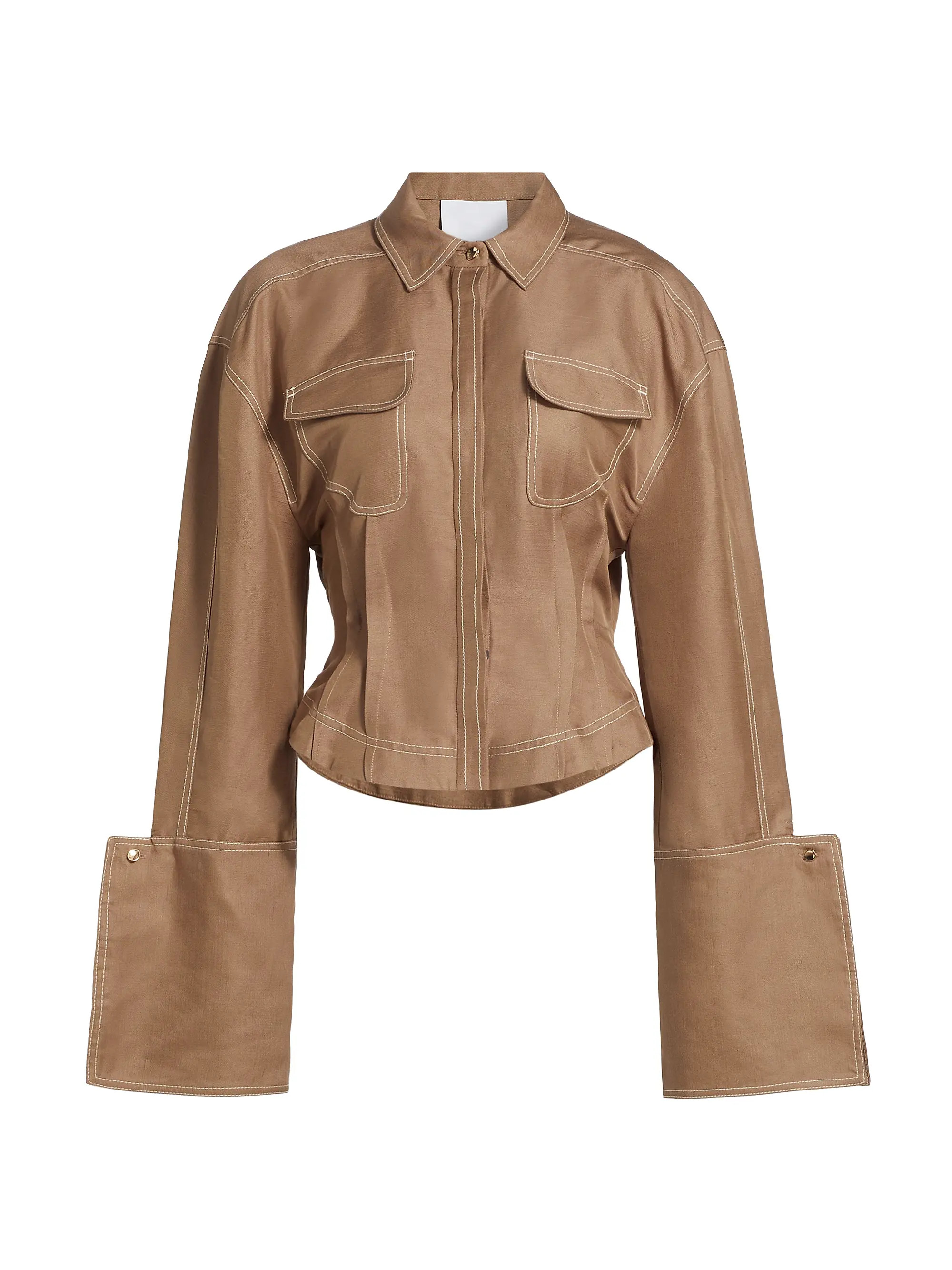 Gardie Linen-Blend Cuffed Shirt | Saks Fifth Avenue