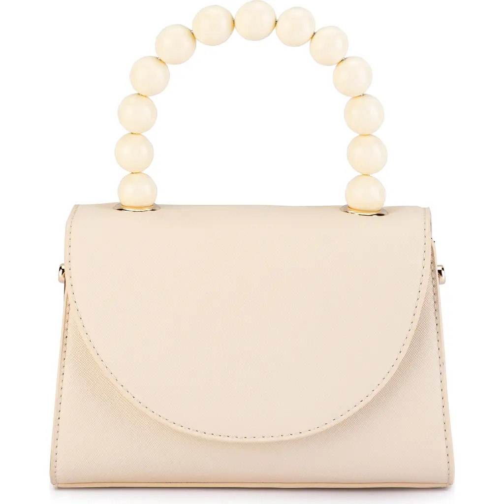 Olga Berg Wendy Acrylic Bead Top Handle Bag in Natural at Nordstrom | Nordstrom