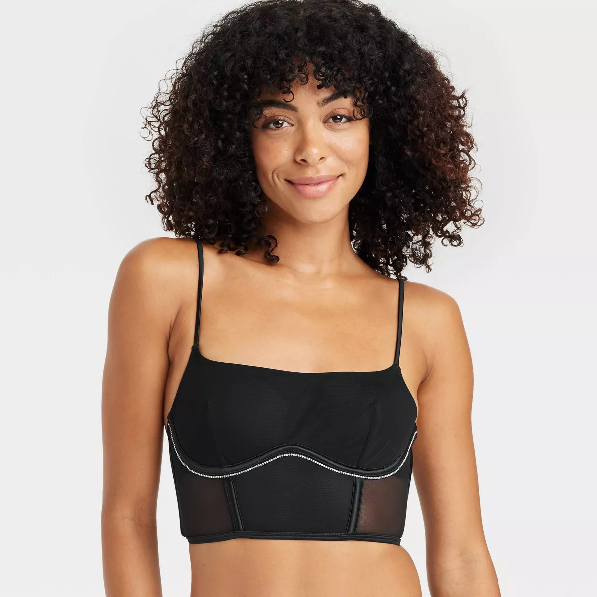 Women's Rhinestone Lingerie Corset - Auden™ Black L | Target