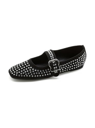 ADAMUMU Mary Jane Shoes Women Studded Womens Ballet Flats Black Sparkly Shoes Featuring an Elegant Round Toe Secure Buckle and Anti Slip Sole Ideal for Everyday Wear Parties or Special Occasions | Amazon (US)