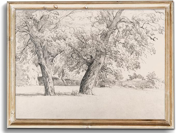 Uniro Neutral Vintage Wall Art for Home Decor, Farmhouse Landscape Tree Sketches Drawing Wall Dec... | Amazon (US)