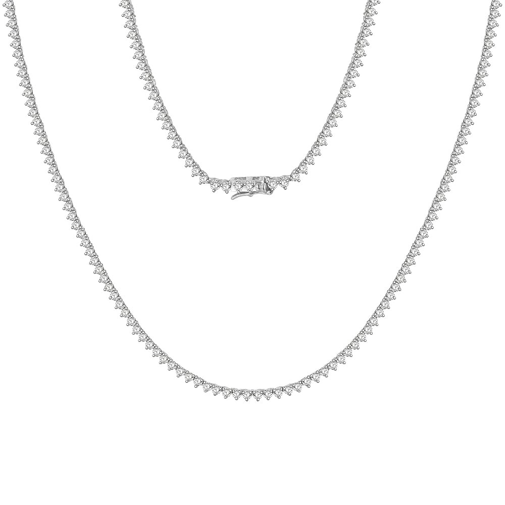 Gemsme 2/3/4/5/6mm Tennis Necklaces for Women/Men - 18K White/Yellow Gold Plated Round Cubic Zirc... | Amazon (US)