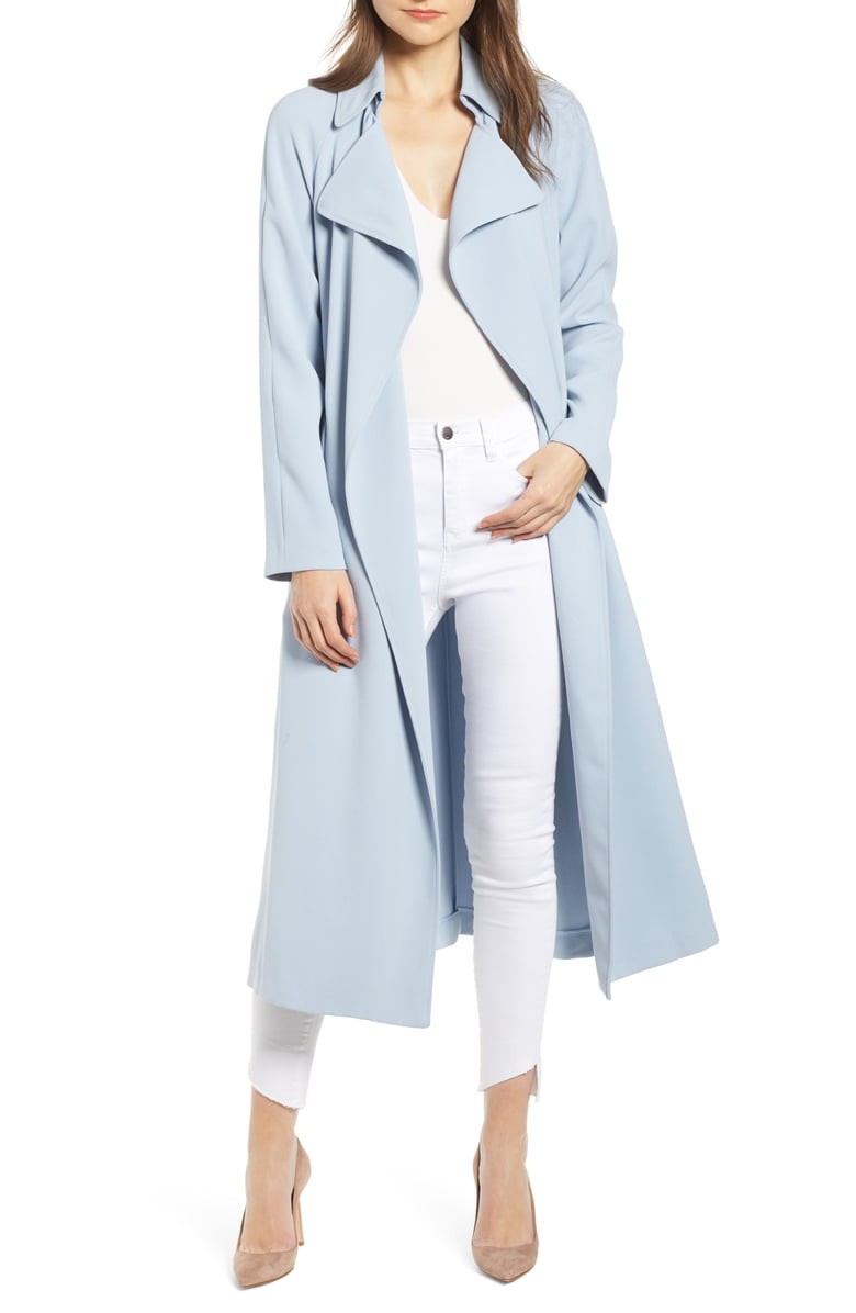 Side Slit Crepe Trench Coat | Nordstrom