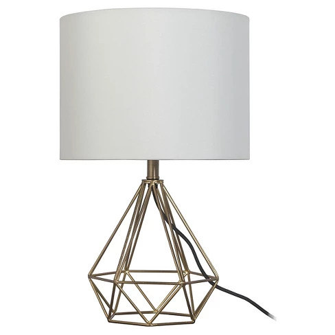 Geometric Metal Small Table Lamp Brass - Room Essentials™ | Target