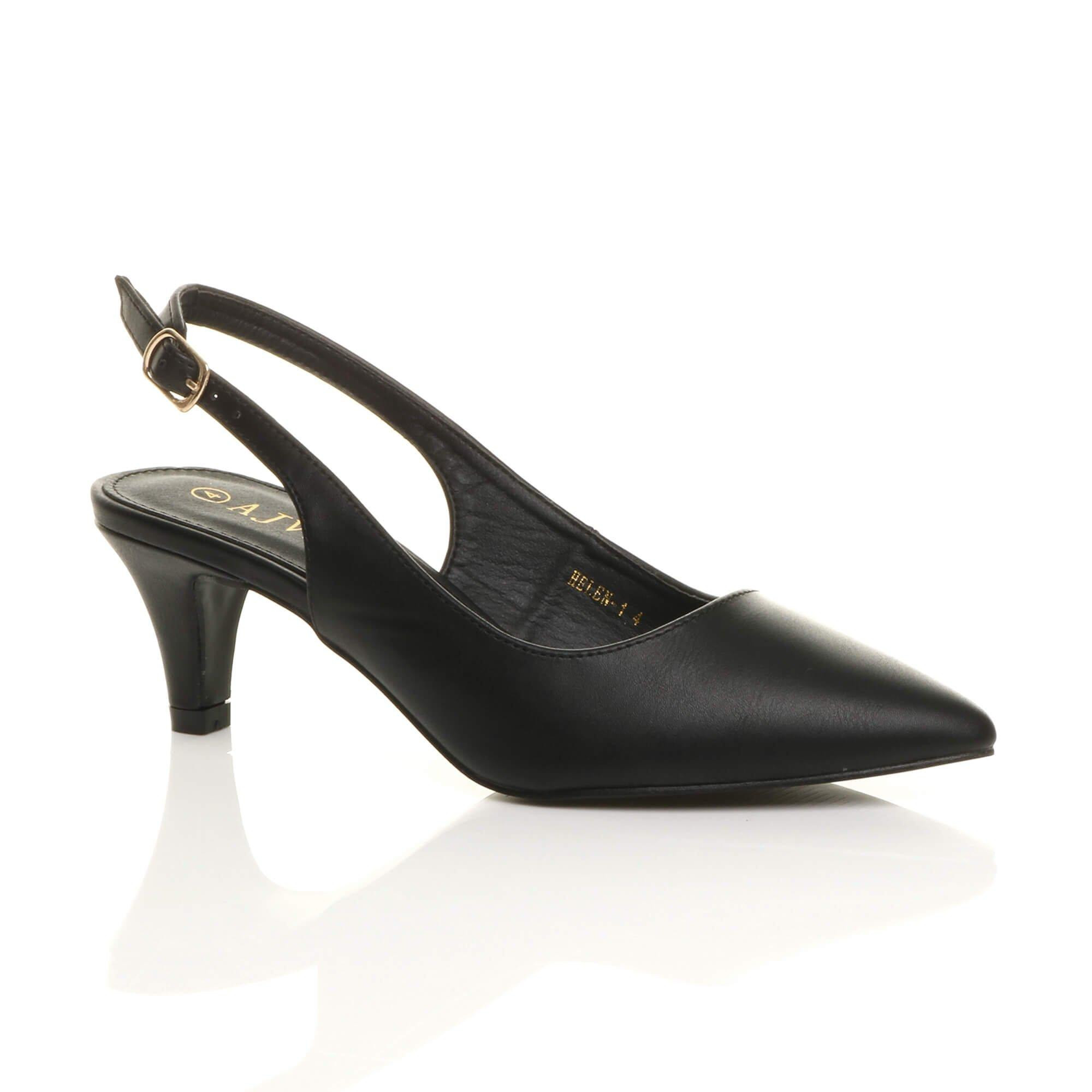 Mid Slim Heel Slingback Pointed Faux Leather Court Shoes | Debenhams UK