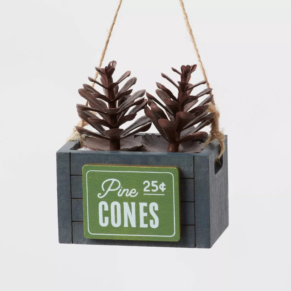 Wood Crate with Pinecones Christmas Tree Ornament - Wondershop™ | Target