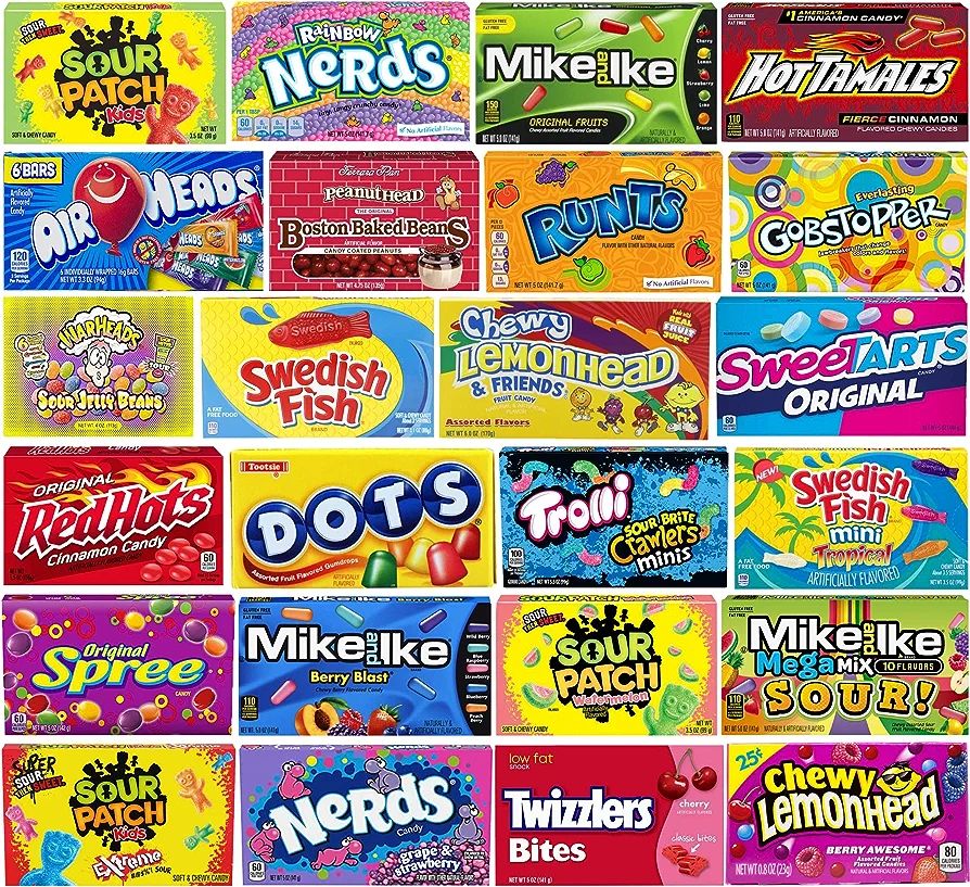 Movie Theater Candy - Assorted Candy Variety Pack - 24 Large Theater Size Boxes Including Airhead... | Amazon (US)