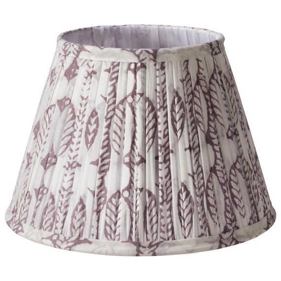 14in Pleated Daun Cotton Lampshade - Poppy Seed | OKA Direct (UK)