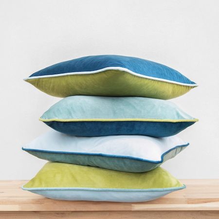 Obsessing over the color combos available in these reversible velvet pillow covers with contrasting piping! I prefer these tones of greens and blues but there are SO many color combos and sizes available! Image via Amazon.
.
#ltkunder50 #ltkunder100 #ltkhome #ltkseasonal #ltkstyletip #ltksalealert #ltkfind Amazon home, Amazon find, affordable throw pillows, colorful pillows

#LTKunder50 #LTKhome #LTKsalealert