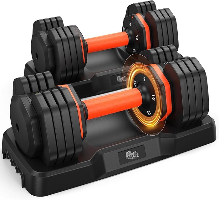 2026 FDB2 Updated Adjustable Dumbbell Set of 2, 110lbs/50lbs Weights Dumbbell Set with Storage Bo... | Amazon (US)