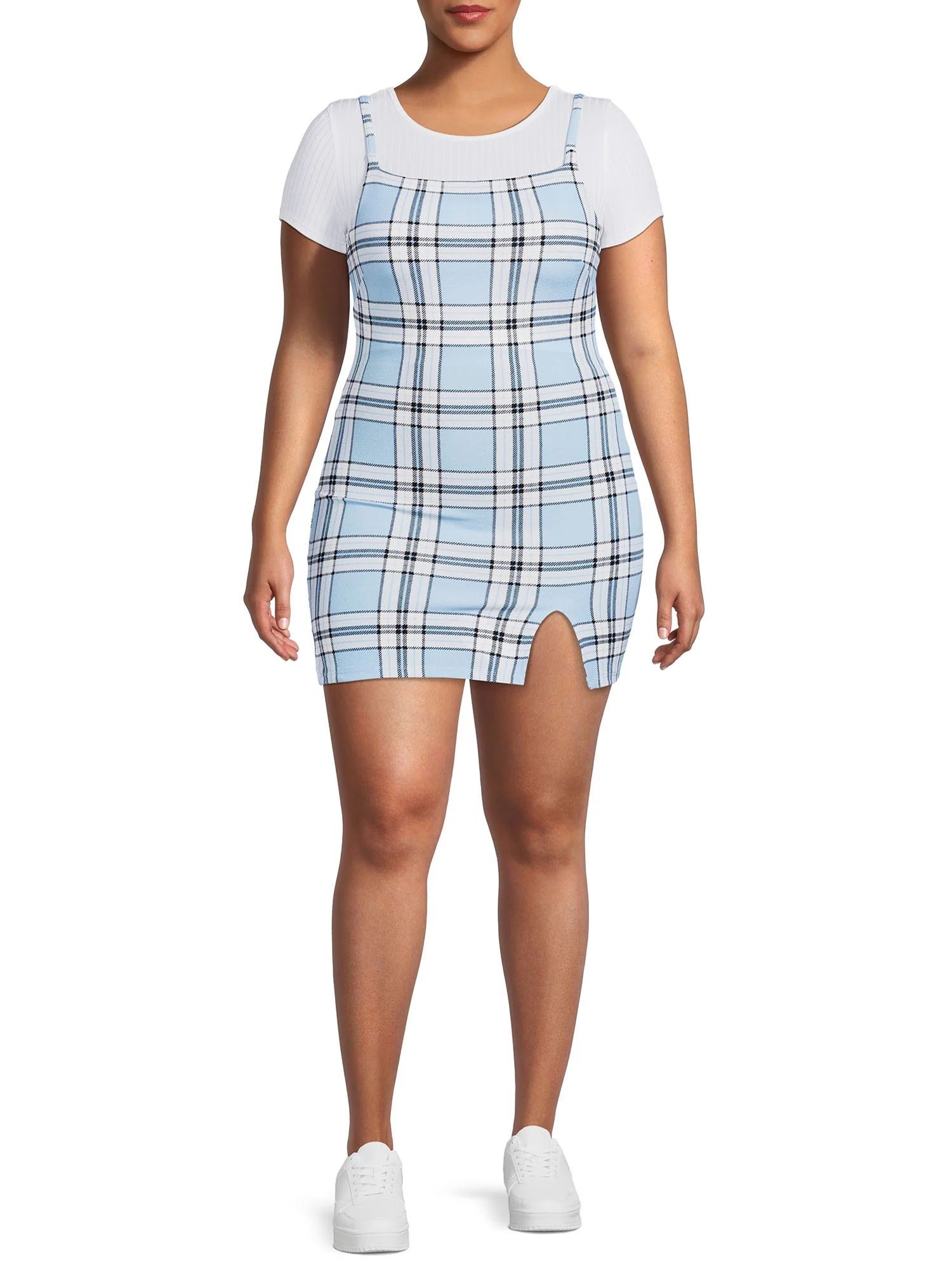 No Boundaries Juniors’ Plus Size Dress with Shirt, 2-Piece Set - Walmart.com | Walmart (US)