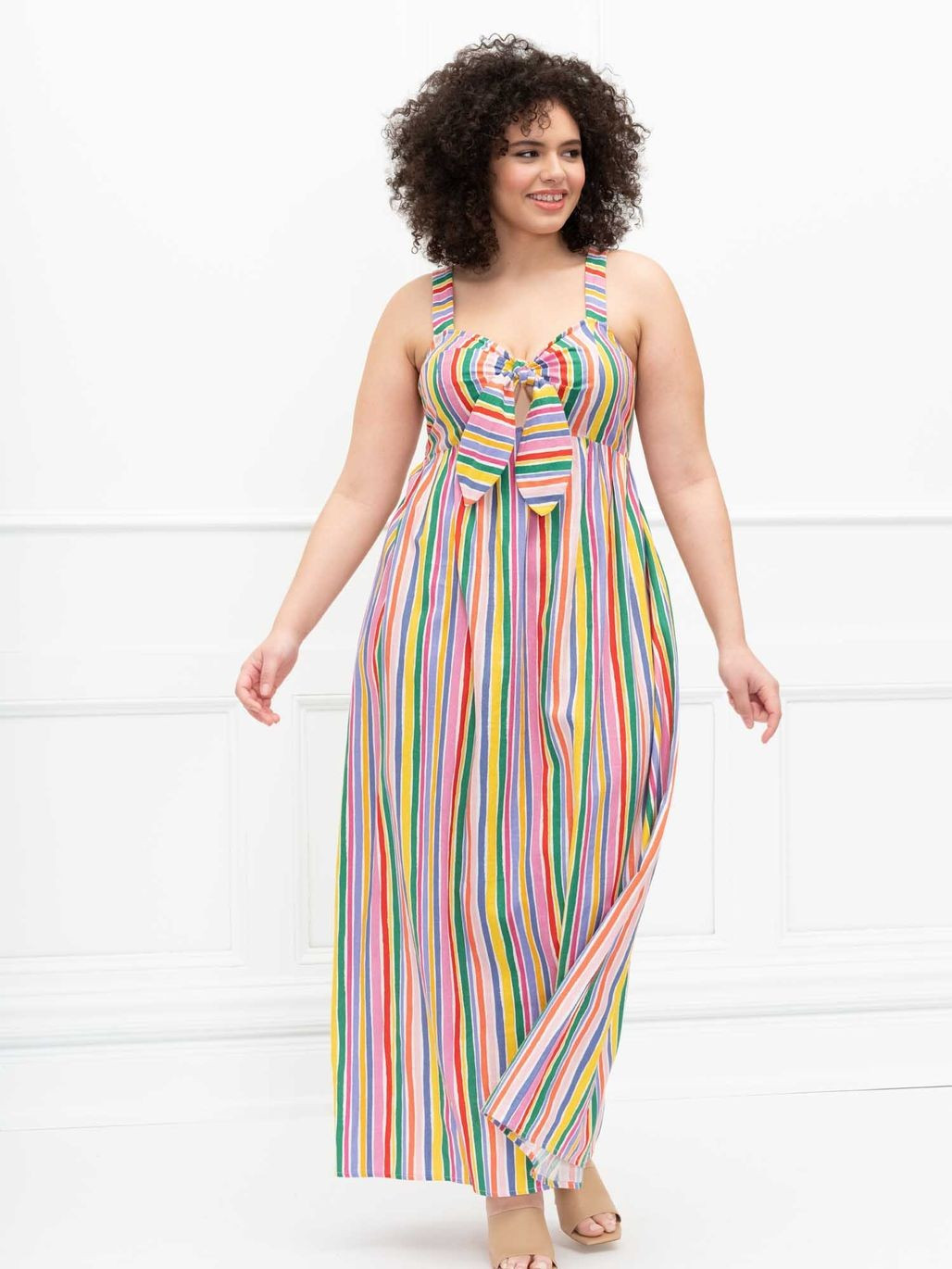 ELOQUII Elements Tie Front Tank Dress | Eloquii