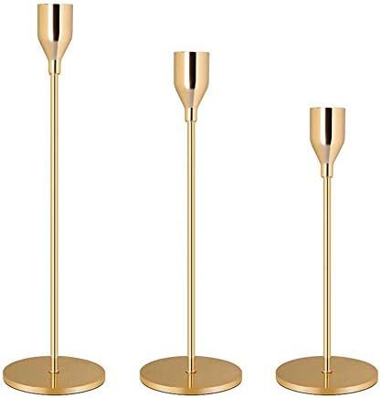 Amazon.com: Bochino Candlestick Holders Taper Candle Holders - Gold Candlestick Holder Set of 6 C... | Amazon (US)