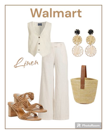 Walmart cute linen pants and vest. Cute summer outfit. Sandals and tote bag too. 

#linen
#walmartoutfit
#summeroutfit

#LTKstyletip #LTKshoecrush #LTKitbag