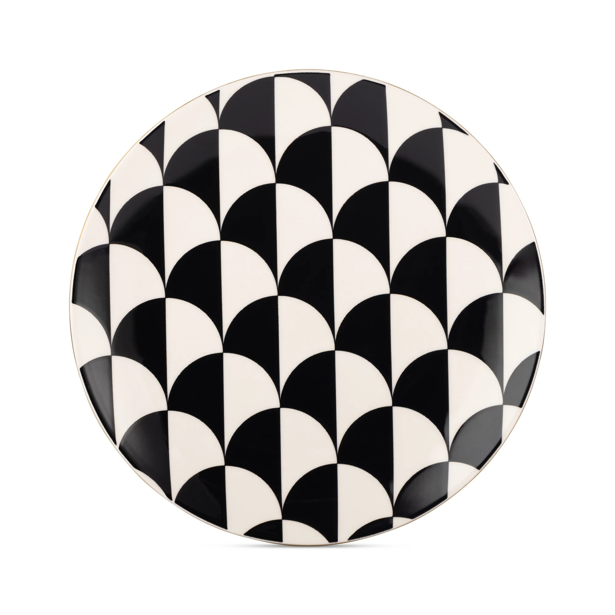 Thyme & Table Emmett Ceramic Salad Plate Black and White - Walmart.com | Walmart (US)