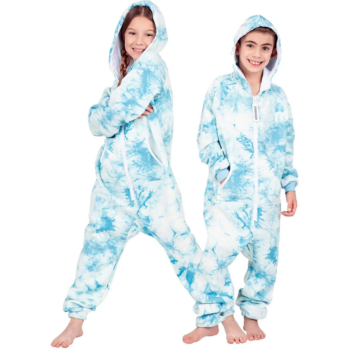 Joggies - TieDye Blue Kids Footless Hoodie Onesie | Target