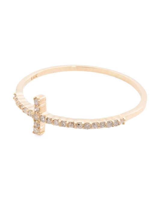 14kt Gold Diamond Cross Rings | TJ Maxx