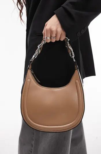 Selena Curved Faux Leather Shoulder Bag | Nordstrom
